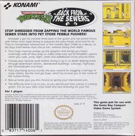 Teenage Mutant Ninja Turtles II: Back from the Sewers Artwork 2