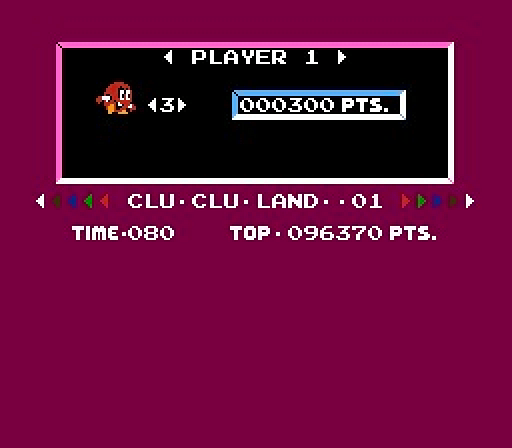Vs. Clu Clu Land Screenshot 2